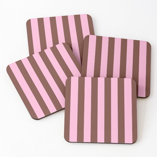 Item preview, Chocolate Brown and Pink, Wide, Stripes designed and sold by OneThreeSix.