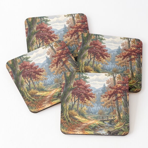 Item preview, 80s Retro Anime Forest Landscape | Autumn, Fall designed and sold by Animania-AnimeS.