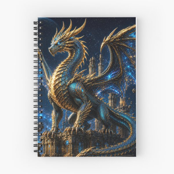 Item preview, Cosmic Dragon – Epic Golden & Blue Space Dragon designed and sold by ZYVARENNE.