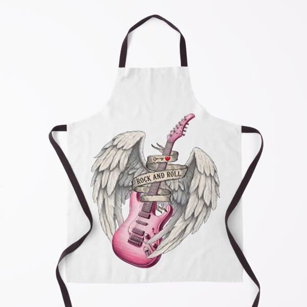 Item preview, Pink Electric Guitar with Angel Wings and Rock Banner designed and sold by interdesigner.