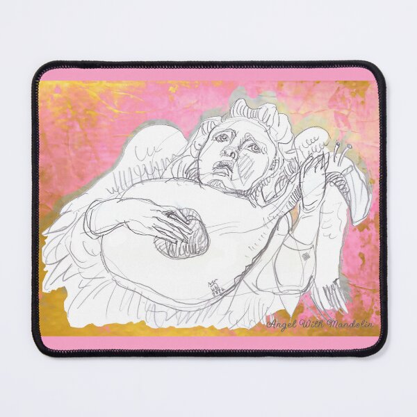 Item preview, Musical Angel with Mandolin (Original Crayon Drawing by ACCI) designed and sold by VanyssaGraphics.