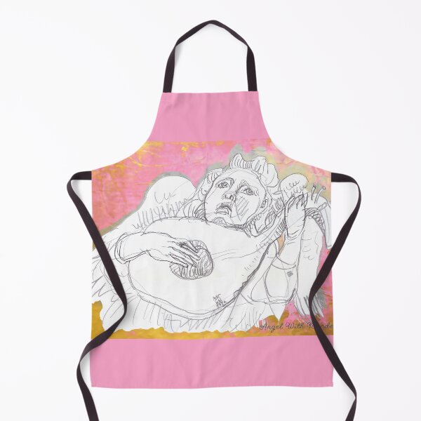 Item preview, Musical Angel with Mandolin (Original Crayon Drawing by ACCI) designed and sold by VanyssaGraphics.