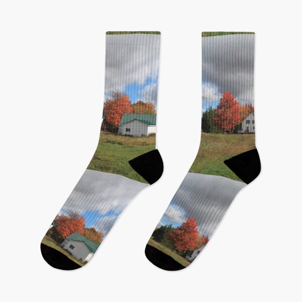 Item preview, Country home and barns in the fall colorful trees designed and sold by naturematters.