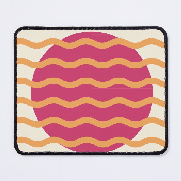 Item preview, Retro Wavy Pattern Dusty Raspberry & Soft Tangerine Groovy Abstract Design designed and sold by nineFlorals.