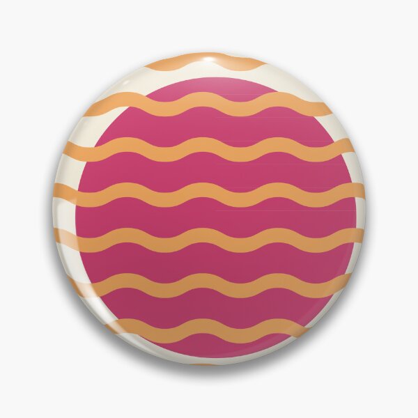 Item preview, Retro Wavy Pattern Dusty Raspberry & Soft Tangerine Groovy Abstract Design designed and sold by nineFlorals.