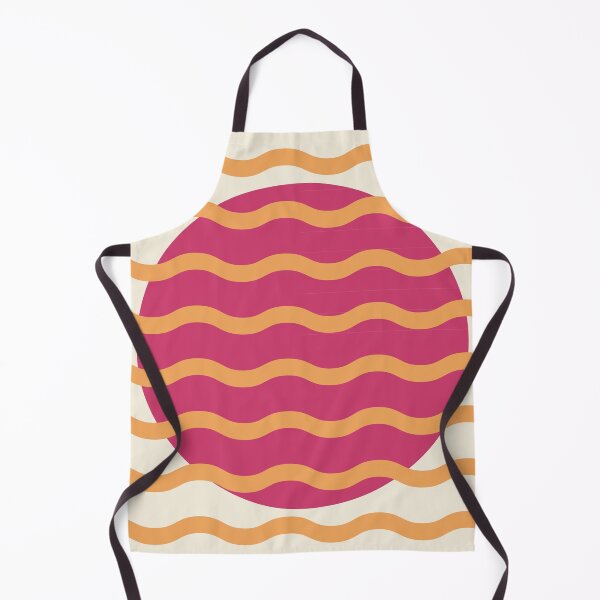 Item preview, Retro Wavy Pattern Dusty Raspberry & Soft Tangerine Groovy Abstract Design designed and sold by nineFlorals.