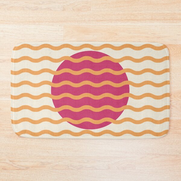 Item preview, Retro Wavy Pattern Dusty Raspberry & Soft Tangerine Groovy Abstract Design designed and sold by nineFlorals.