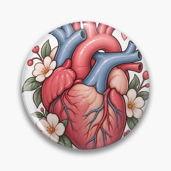 Item preview, Cute Anatomical Heart Floral Sticker – Medical Student Aesthetic designed and sold by saraharantes.