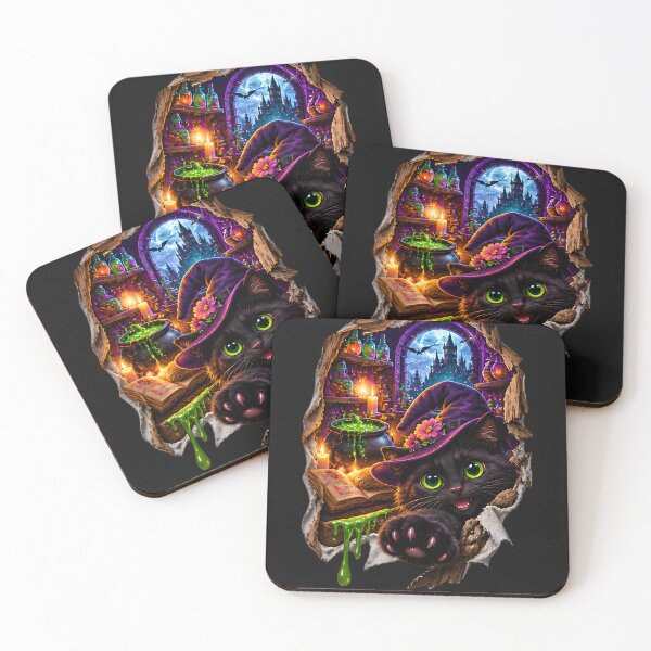 Item preview, 3D Witchy Black Cat Magic Portal designed and sold by AI-Only Creations.