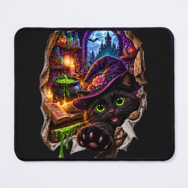 Item preview, 3D Witchy Black Cat Magic Portal designed and sold by AI-Only Creations.