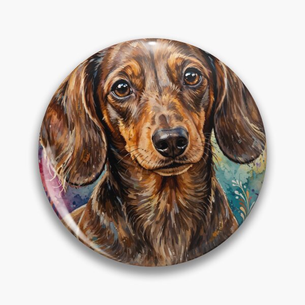 Item preview, Floral Watercolor Dachshund - Colorful Botanical Dog Portrait - 2026 Artistic Pet Lover designed and sold by Csaba1983.