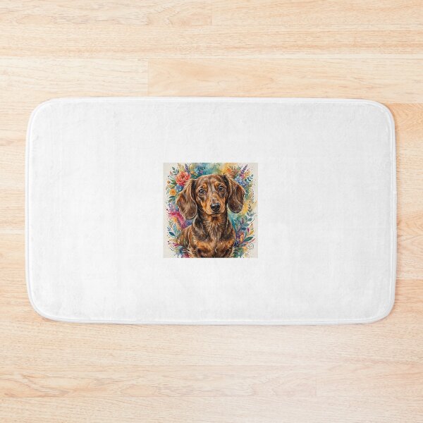 Item preview, Floral Watercolor Dachshund - Colorful Botanical Dog Portrait - 2026 Artistic Pet Lover designed and sold by Csaba1983.