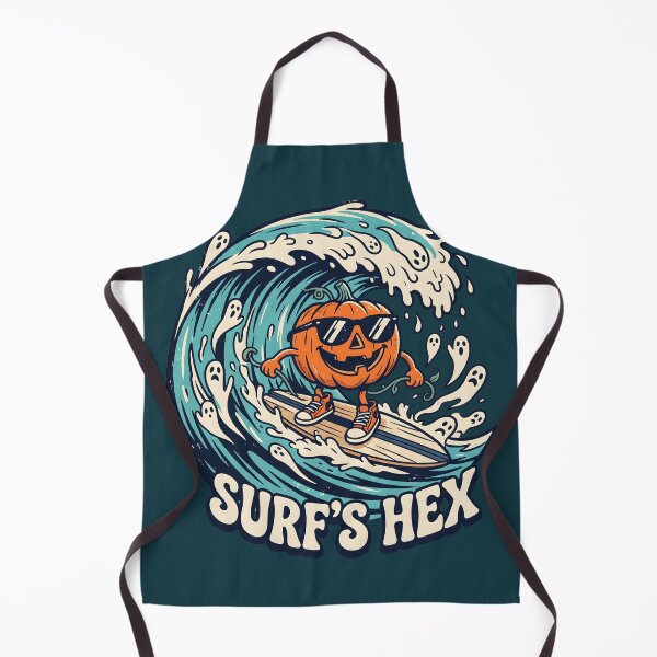 Item preview, "Surf's Hex" Pumpkin Surfer Halloween Cute Spooky Coastal Design designed and sold by Sea Gem.