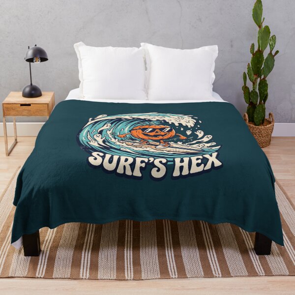 Item preview, "Surf's Hex" Pumpkin Surfer Halloween Cute Spooky Coastal Design designed and sold by Sea Gem.