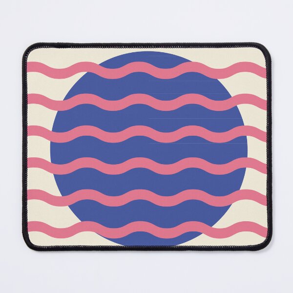 Item preview, Retro Wavy Pattern Periwinkle Indigo & Soft Coral Pink Groovy Abstract Design designed and sold by nineFlorals.