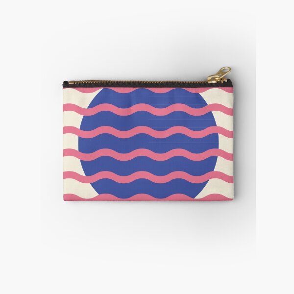 Item preview, Retro Wavy Pattern Periwinkle Indigo & Soft Coral Pink Groovy Abstract Design designed and sold by nineFlorals.
