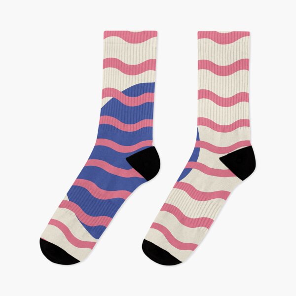 Item preview, Retro Wavy Pattern Periwinkle Indigo & Soft Coral Pink Groovy Abstract Design designed and sold by nineFlorals.