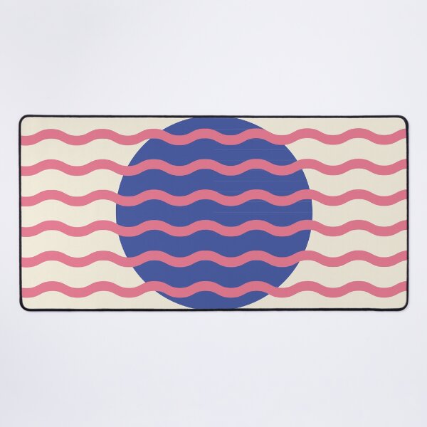 Item preview, Retro Wavy Pattern Periwinkle Indigo & Soft Coral Pink Groovy Abstract Design designed and sold by nineFlorals.