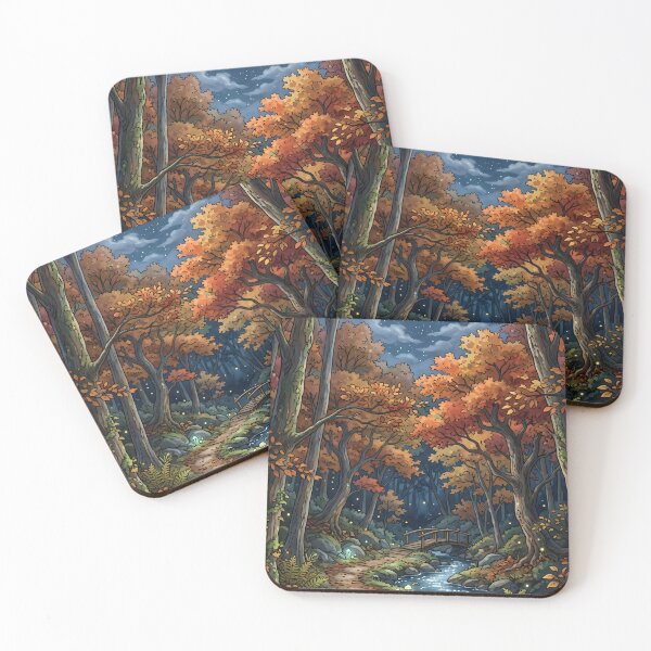 Item preview, 80s Retro Anime Forest Landscape | Autumn, Fall designed and sold by Animania-AnimeS.