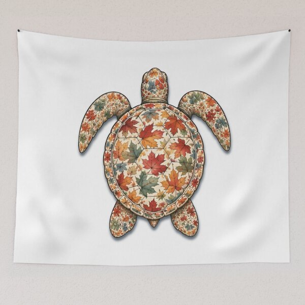 Item preview, Maple Leaf Turtle | Ocean Autumn Maples Art Collection designed and sold by Zaru Art Studio.