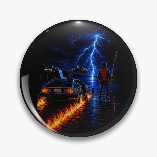 Item preview, Back To The Lake Time Travel - Funny Retro Sci-Fi Fishing designed and sold by GeekAnglerStore.