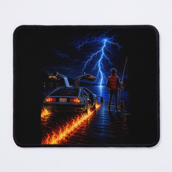 Item preview, Back To The Lake Time Travel - Funny Retro Sci-Fi Fishing designed and sold by GeekAnglerStore.