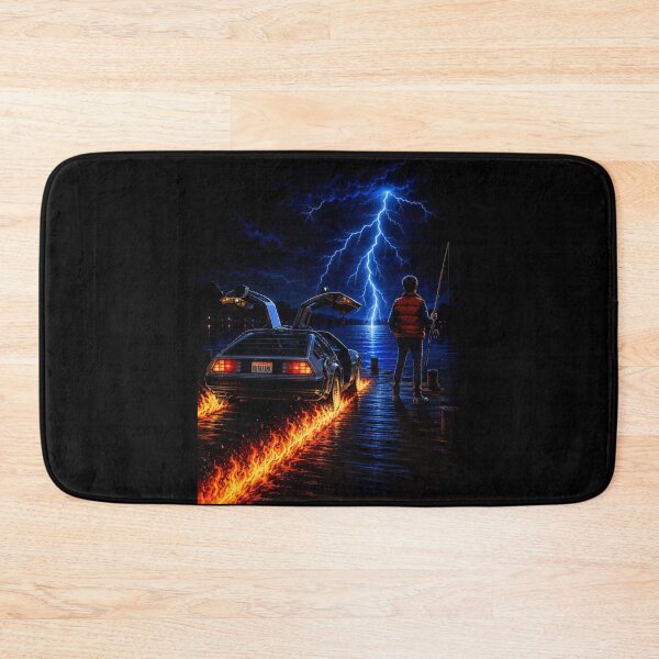 Item preview, Back To The Lake Time Travel - Funny Retro Sci-Fi Fishing designed and sold by GeekAnglerStore.