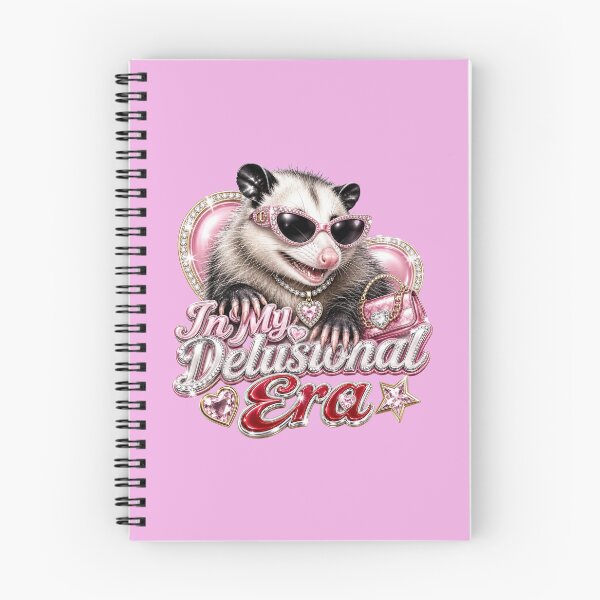 Item preview, In My Delusional Era Pink Glam Opossum Funny Y2K Aesthetic designed and sold by Randomnessy.