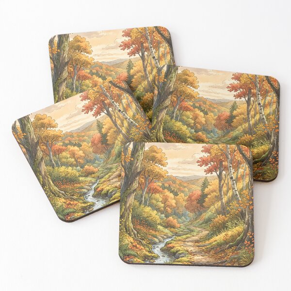 Item preview, 80s Retro Anime Forest Landscape | Autumn, Fall designed and sold by Animania-AnimeS.