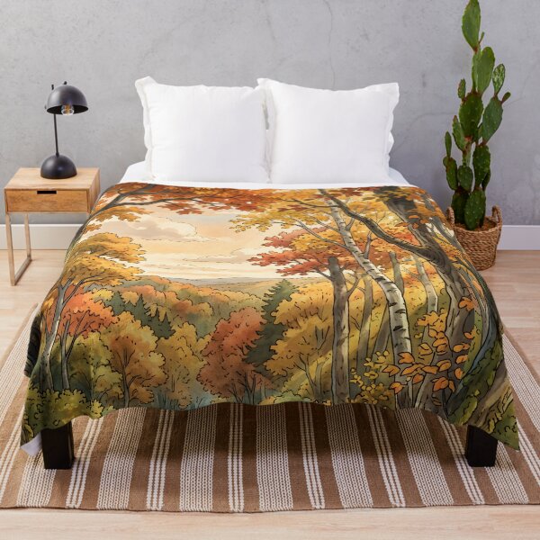 Item preview, 80s Retro Anime Forest Landscape | Autumn, Fall designed and sold by Animania-AnimeS.