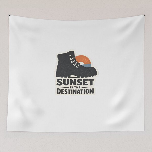 Item preview, Sunset Is The Destination Minimal Hiking Design designed and sold by Naviora.