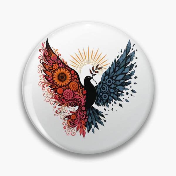 Item preview, Steampunk Floral Peace Dove Symbolic Nature Technology designed and sold by chattsuede.