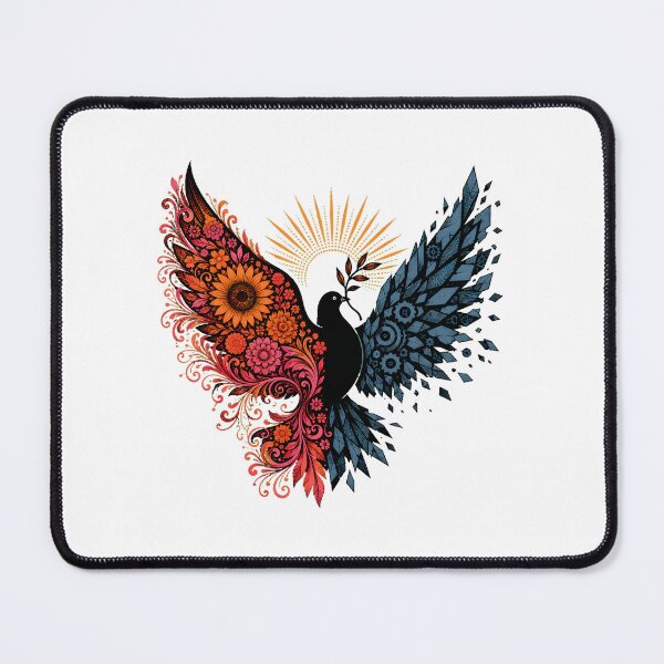 Item preview, Steampunk Floral Peace Dove Symbolic Nature Technology designed and sold by chattsuede.