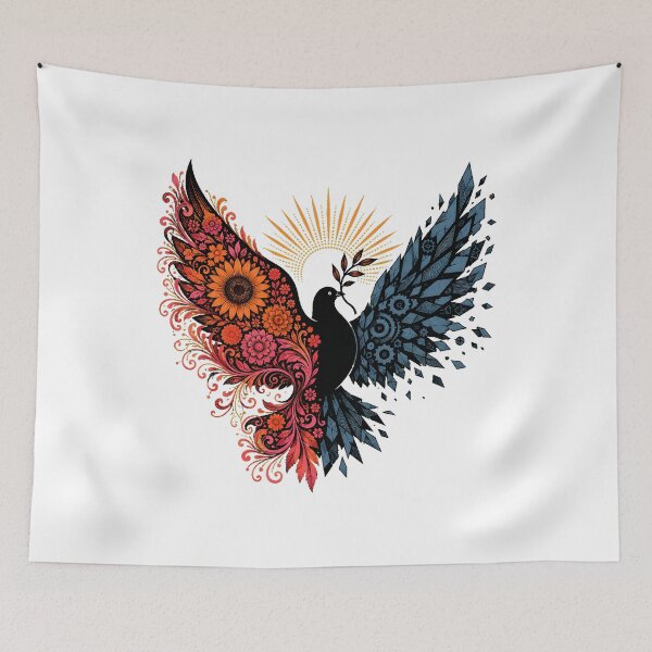 Item preview, Steampunk Floral Peace Dove Symbolic Nature Technology designed and sold by chattsuede.