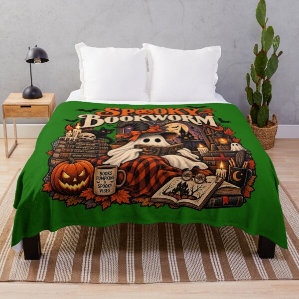Item preview, Spooky Bookworm Cute Ghost Reading Halloween Book Lover Design designed and sold by mocci10.
