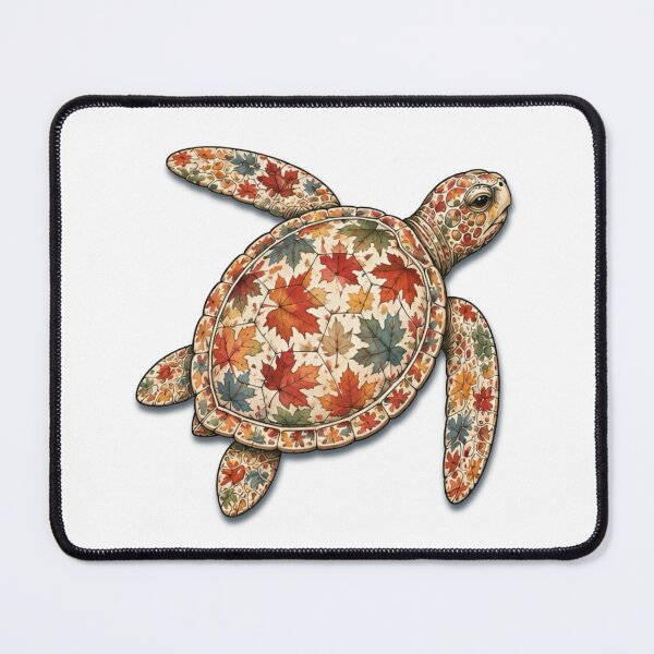 Item preview, Swimming Maple Turtle | Ocean Autumn Maples Art Collection designed and sold by Zaru Art Studio.