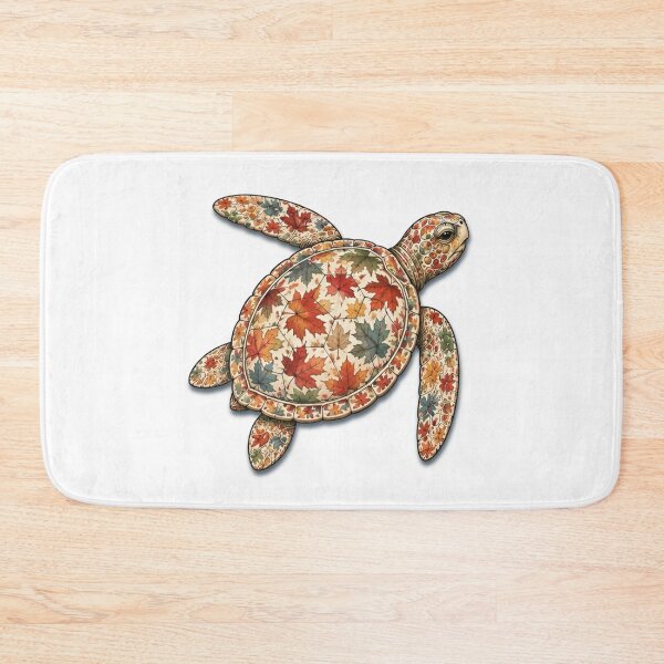 Item preview, Swimming Maple Turtle | Ocean Autumn Maples Art Collection designed and sold by Zaru Art Studio.