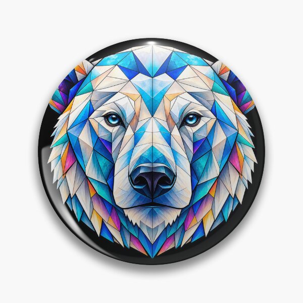 Item preview, Geometric Blue Polar Bear: Arctic Animal Art, for Wildlife & Nature Lovers designed and sold by Geometric Art..