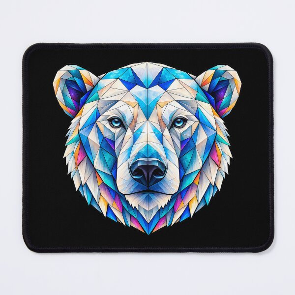 Item preview, Geometric Blue Polar Bear: Arctic Animal Art, for Wildlife & Nature Lovers designed and sold by Geometric Art..