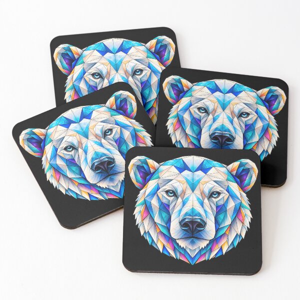Item preview, Geometric Blue Polar Bear: Arctic Animal Art, for Wildlife & Nature Lovers designed and sold by Geometric Art..