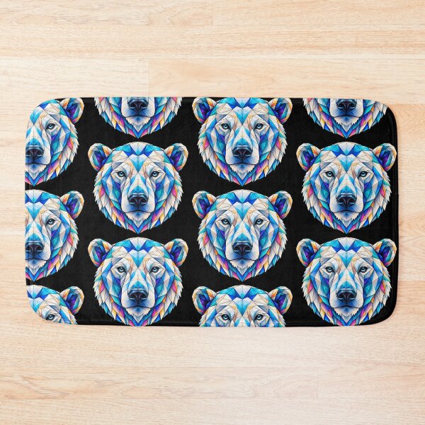 Item preview, Geometric Blue Polar Bear: Arctic Animal Art, for Wildlife & Nature Lovers designed and sold by Geometric Art..