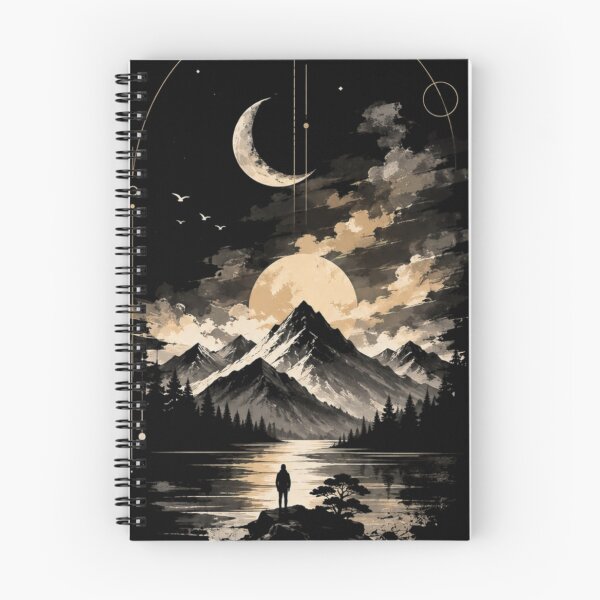 Item preview, Mountain Moon Landscape – Discover Yourself Aesthetic designed and sold by LunaVales.