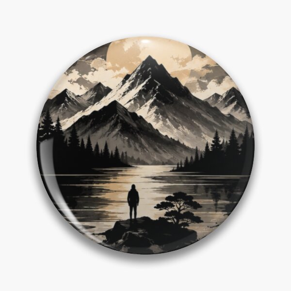 Item preview, Mountain Moon Landscape – Discover Yourself Aesthetic designed and sold by LunaVales.