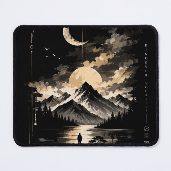 Item preview, Mountain Moon Landscape – Discover Yourself Aesthetic designed and sold by LunaVales.