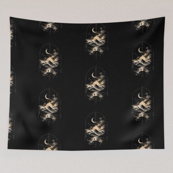 Item preview, Mountain Moon Landscape – Discover Yourself Aesthetic designed and sold by LunaVales.
