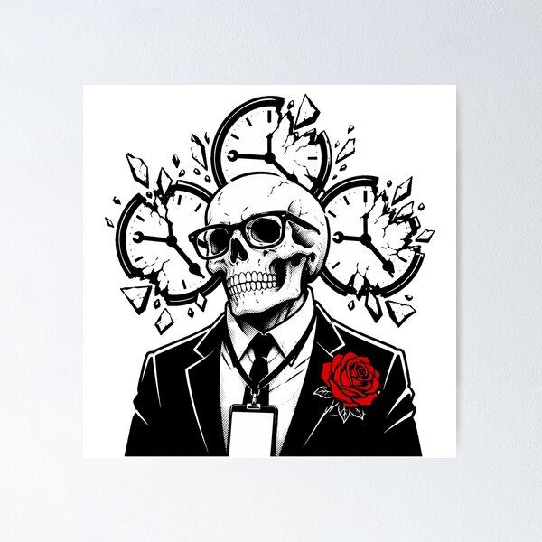Item preview, Dead Inside Office Skull Corporate Burnout Humor designed and sold by chattsuede.