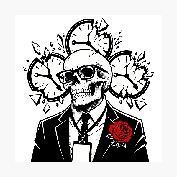 Item preview, Dead Inside Office Skull Corporate Burnout Humor designed and sold by chattsuede.