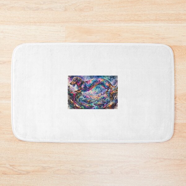 Item preview, Galaxy Dachshund Bridge - Surreal Cosmic Doxie - Dali Melting Universe Dog Art designed and sold by Csaba1983.