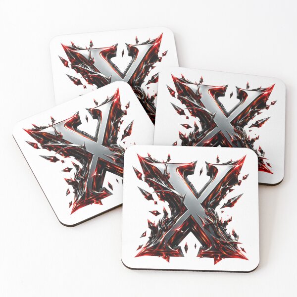 Item preview, Crimson Steel Alphabet of Power Letter X designed and sold by BlissBlvdShop.