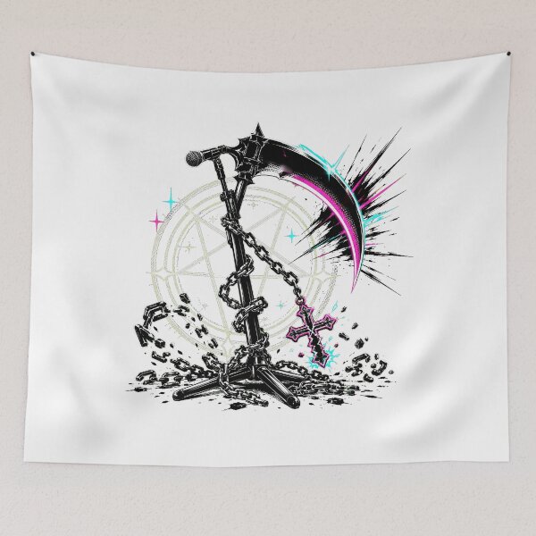 Item preview, Gothic Metal Scythe Microphone Dark Occult Rock designed and sold by chattsuede.